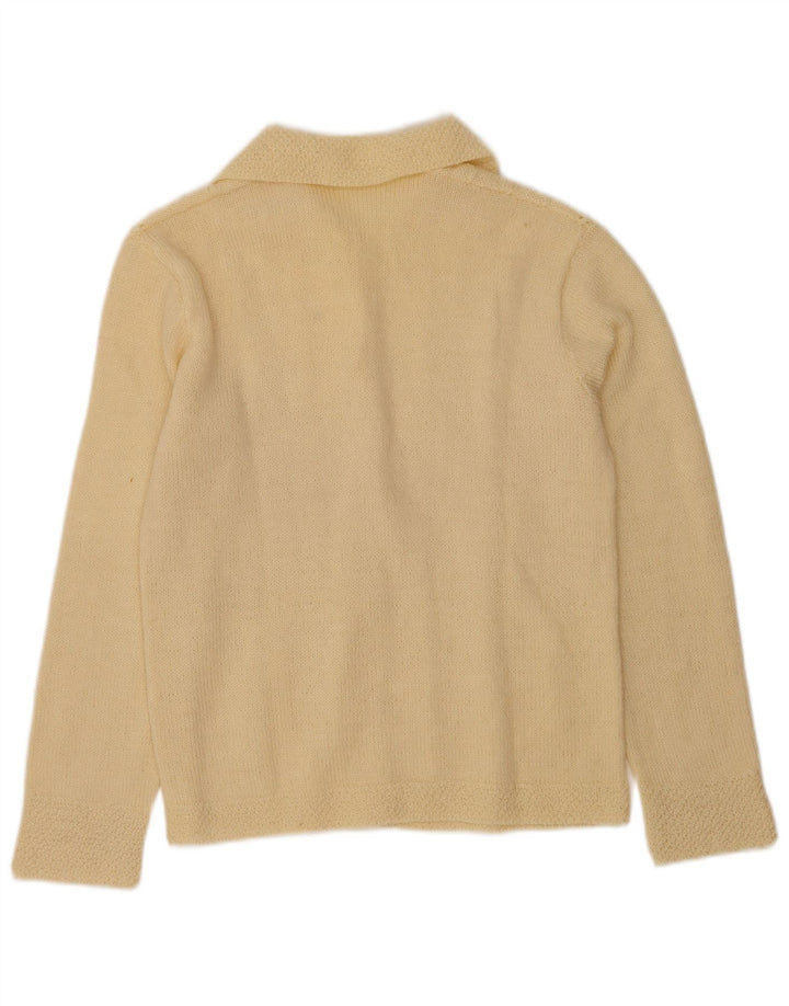 Maglione cardigan da donna vintage UK 12 Beige medio