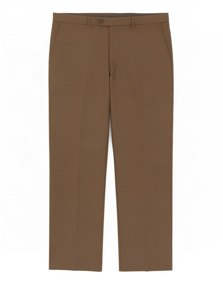 Pantaloni da abito vestibilità regolare Marks & Spencer da uomo W40 L31 poliestere marrone