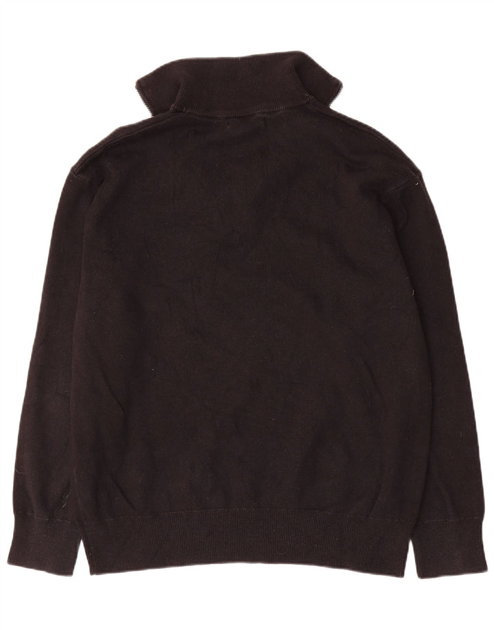 Maglione Zara da uomo con zip e collo in cotone nero medio