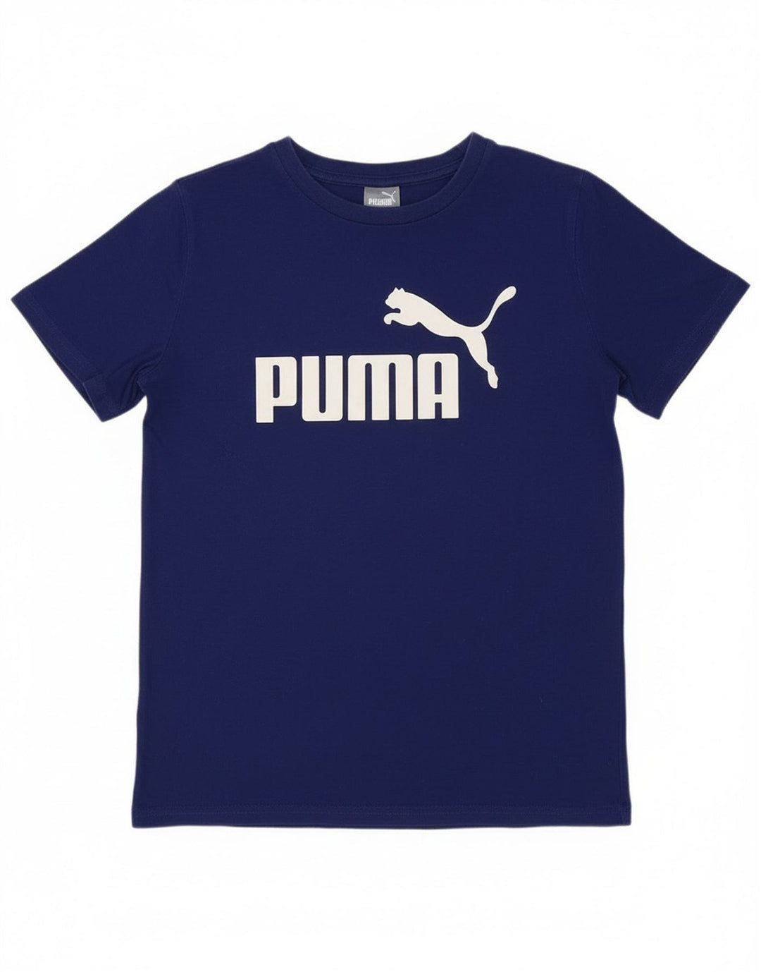T-shirt grafica da bambino Puma Top 10-11 anni in cotone blu medio