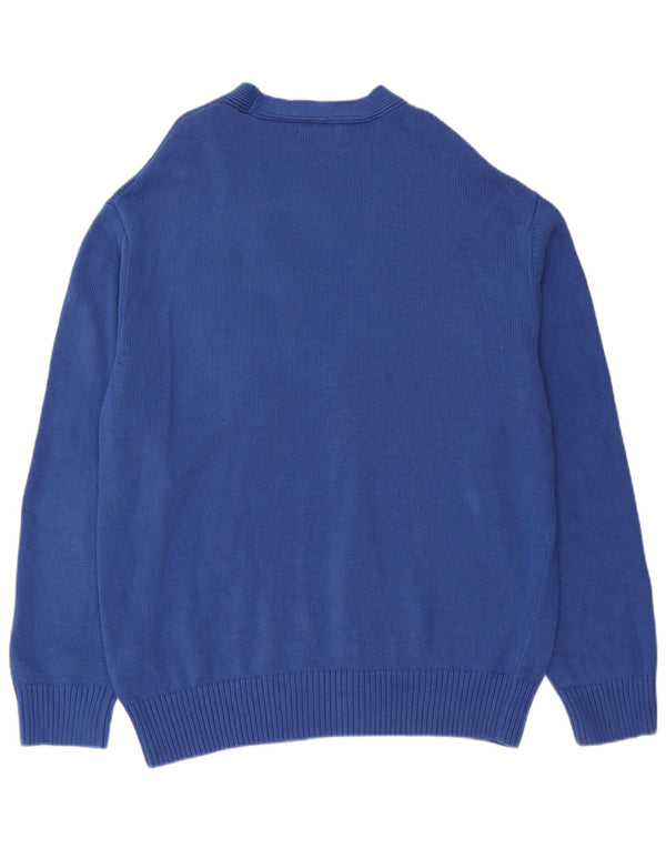 Maglione cardigan grafico da uomo ZARA grande in cotone blu