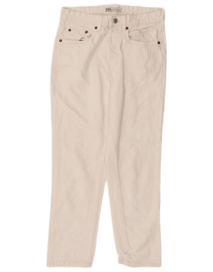 Jeans dritti da uomo Zara EU 38 Small W30 L26 Cotone bianco