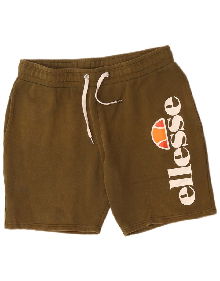 Ellesse Pantaloncini sportivi grafici da uomo di grandi dimensioni in cotone kaki