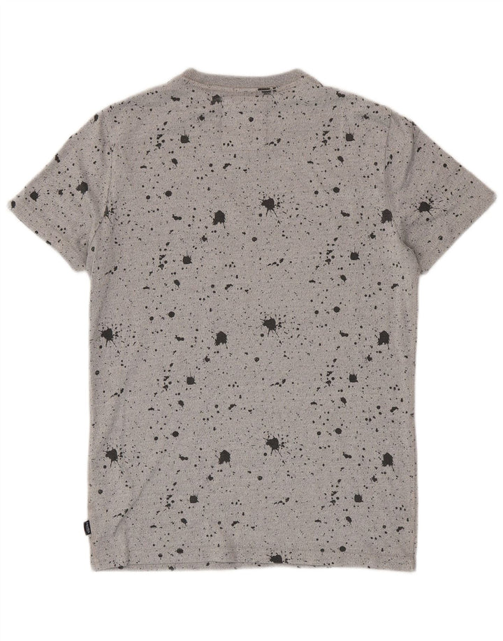 T-shirt grafica da uomo Superdry Top in cotone chiazzato grigio piccolo