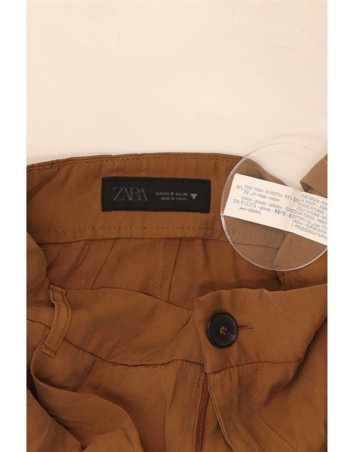 Pantaloni con pegging Zara da donna medi W30 L29 marrone modal