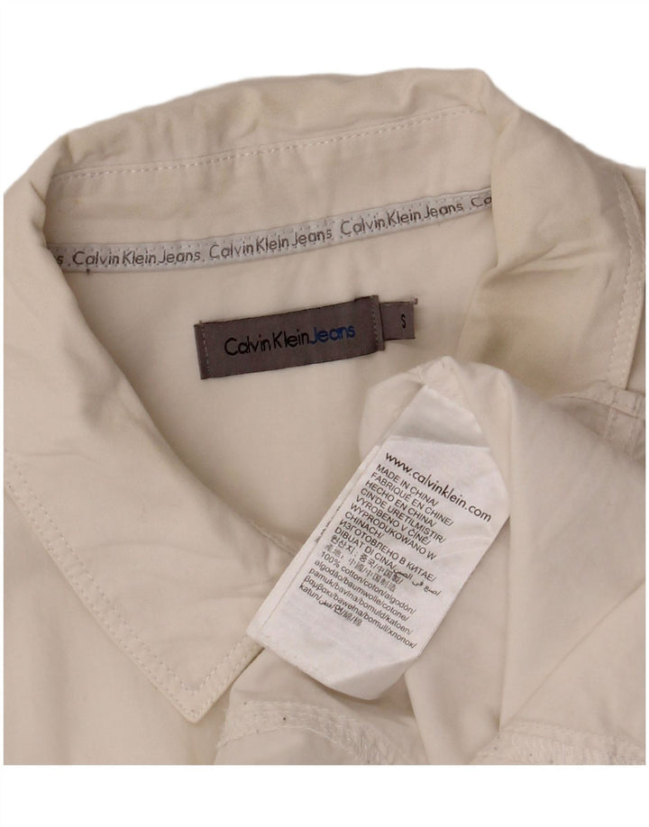 CALVIN KLEIN JEANS Camicia oversize da donna UK 10 Small Cotone bianco