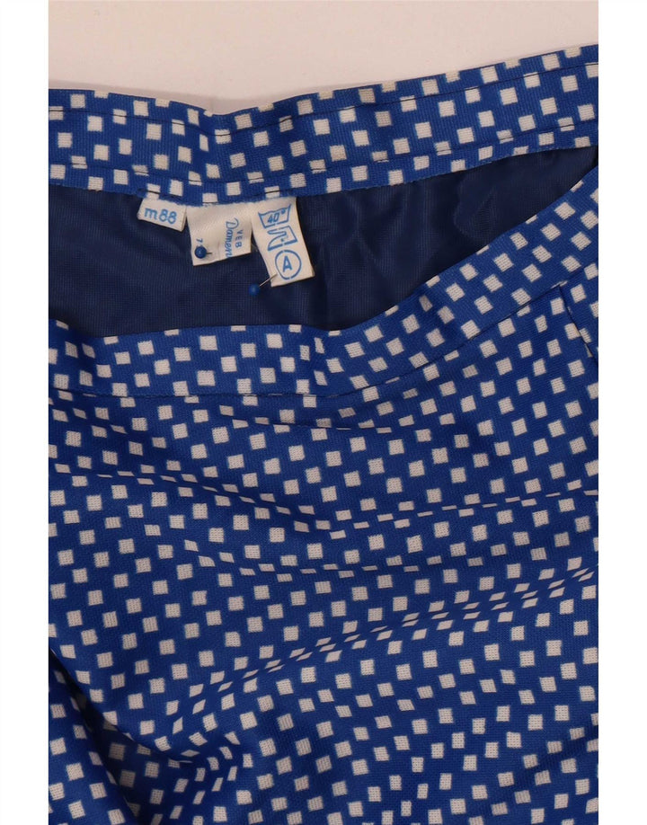 Gonna lunga da donna vintage W28 blu medio geometrico