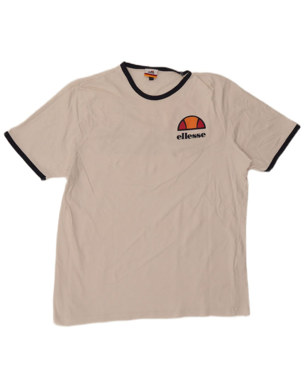 T-shirt grafica da uomo Ellesse Top 4XL cotone bianco