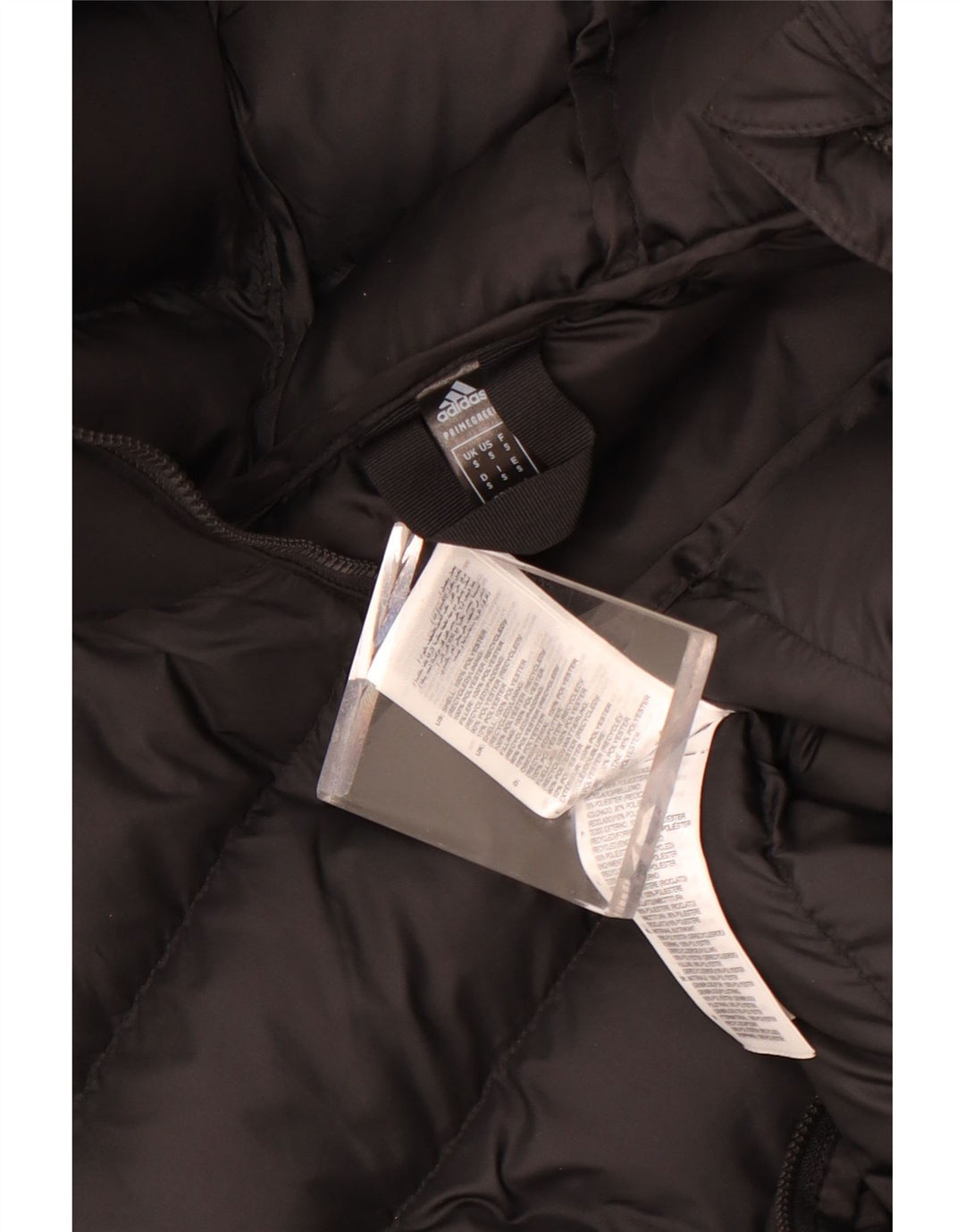 Giacca imbottita con cappuccio da uomo Adidas UK 36 Small Black Colourblock in poliacrilico