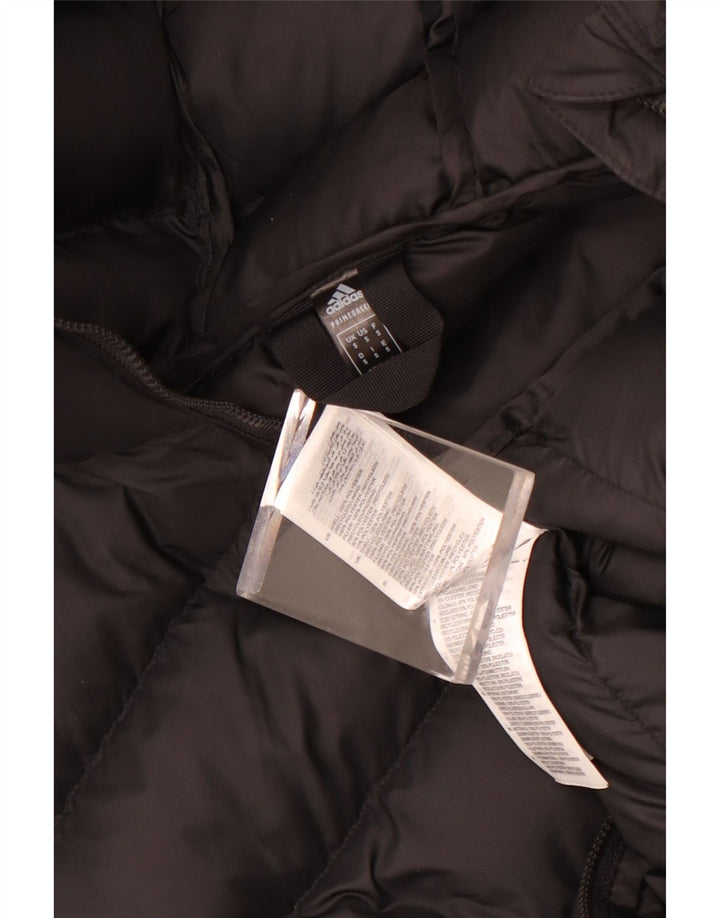 Giacca imbottita con cappuccio da uomo Adidas UK 36 Small Black Colourblock in poliacrilico