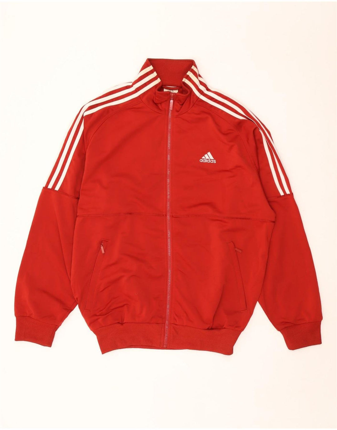 Giacca da tuta da uomo Adidas UK 40/42 poliestere rosso medio