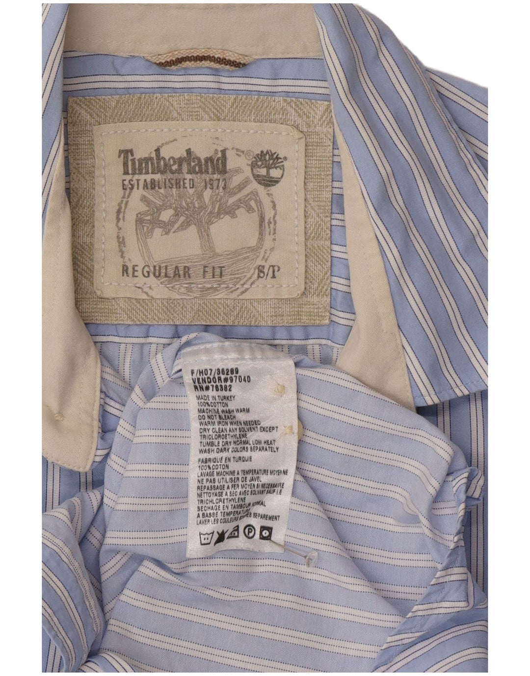 Camicia Timberland da uomo vestibilità regolare piccola in cotone a righe blu