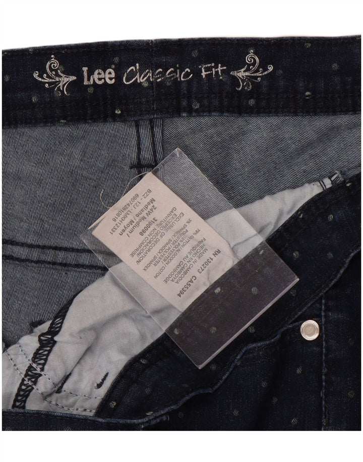 Jeans Capri vestibilità classica da donna LEE US 24 4XL W48 L20 cotone maculato blu