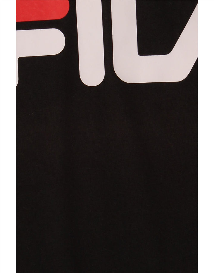 T-shirt grafica da uomo Fila Top Small in cotone nero