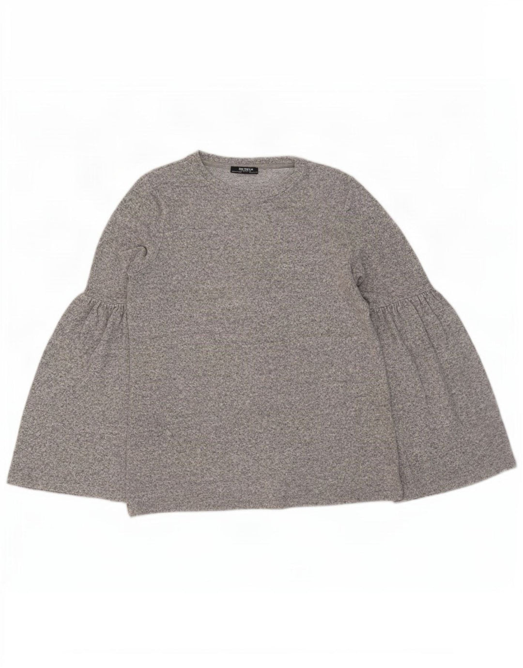 Top Zara Trafaluc da donna a maniche lunghe UK 10 piccolo grigio chiazzato