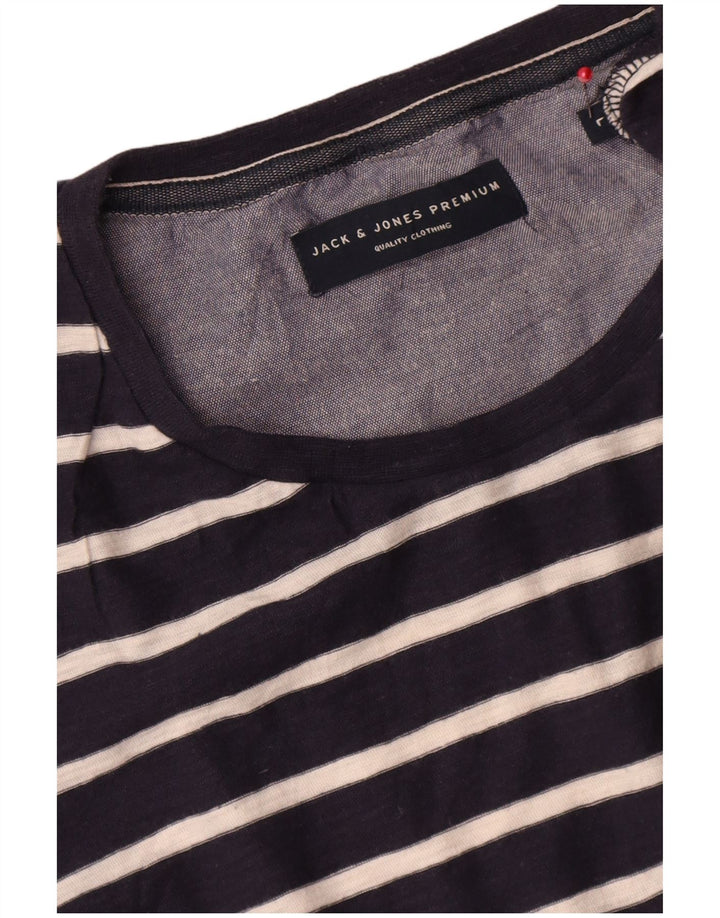 Jack & Jones T-shirt da uomo Top grande a righe blu navy