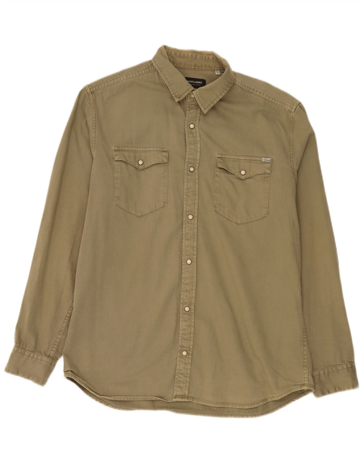 Camicia di jeans da uomo Jack & Jones XL Cachi