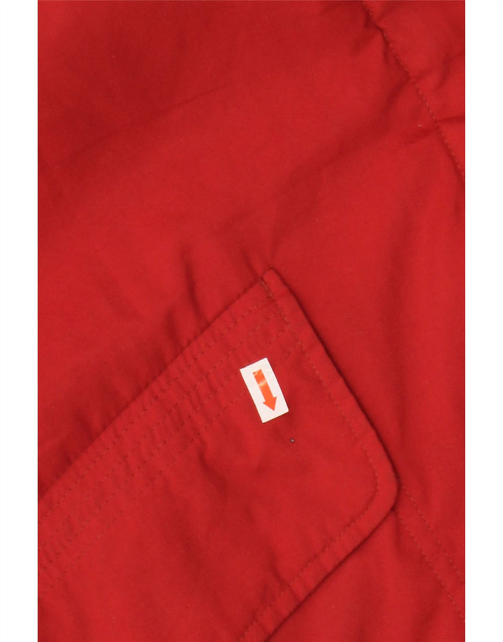 Parka oversize con cappuccio da donna vintage IT 44 rosso medio