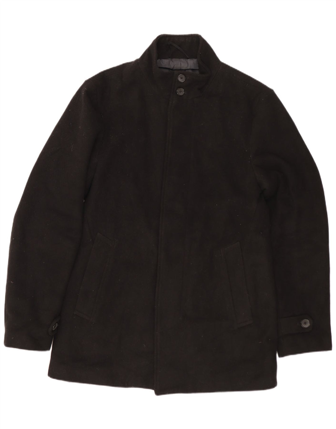 MARKS & SPENCER Cappotto da uomo UK 36 Piccolo poliestere nero