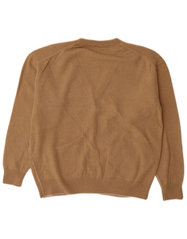 Maglione cardigan da donna Lacoste taglia 38 lana beige medio