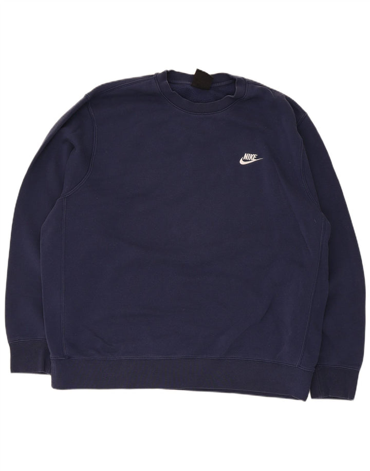 Felpa Nike Uomo Maglione XL Blu Navy Cotone