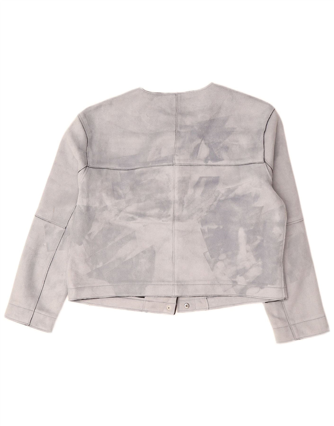 Giubbotto bomber corto oversize da donna ZARA UK 10 piccolo poliestere grigio