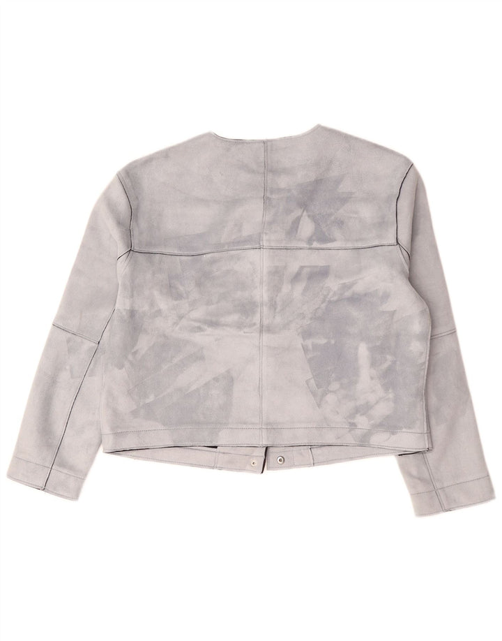 Giubbotto bomber corto oversize da donna ZARA UK 10 piccolo poliestere grigio