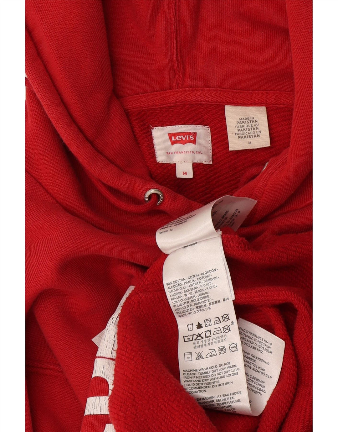 Maglione con cappuccio grafico da uomo Levi's in cotone color block rosso medio