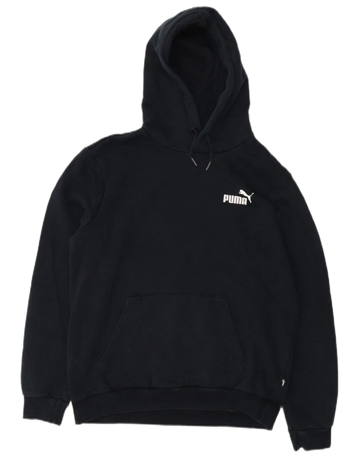 Felpa con cappuccio da uomo Puma media cotone nero