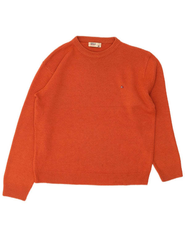 Maglione maglione girocollo da uomo Tommy Hilfiger grande acrilico arancione