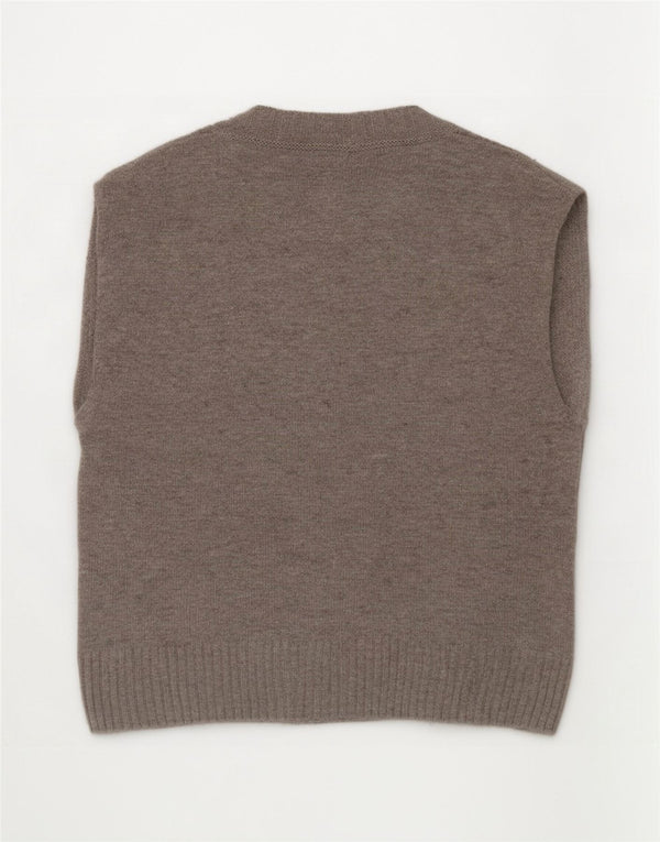 Canotta corta oversize da donna Benetton UK 6 XS in lana grigia