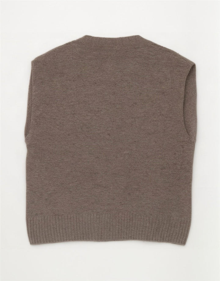Canotta corta oversize da donna Benetton UK 6 XS in lana grigia