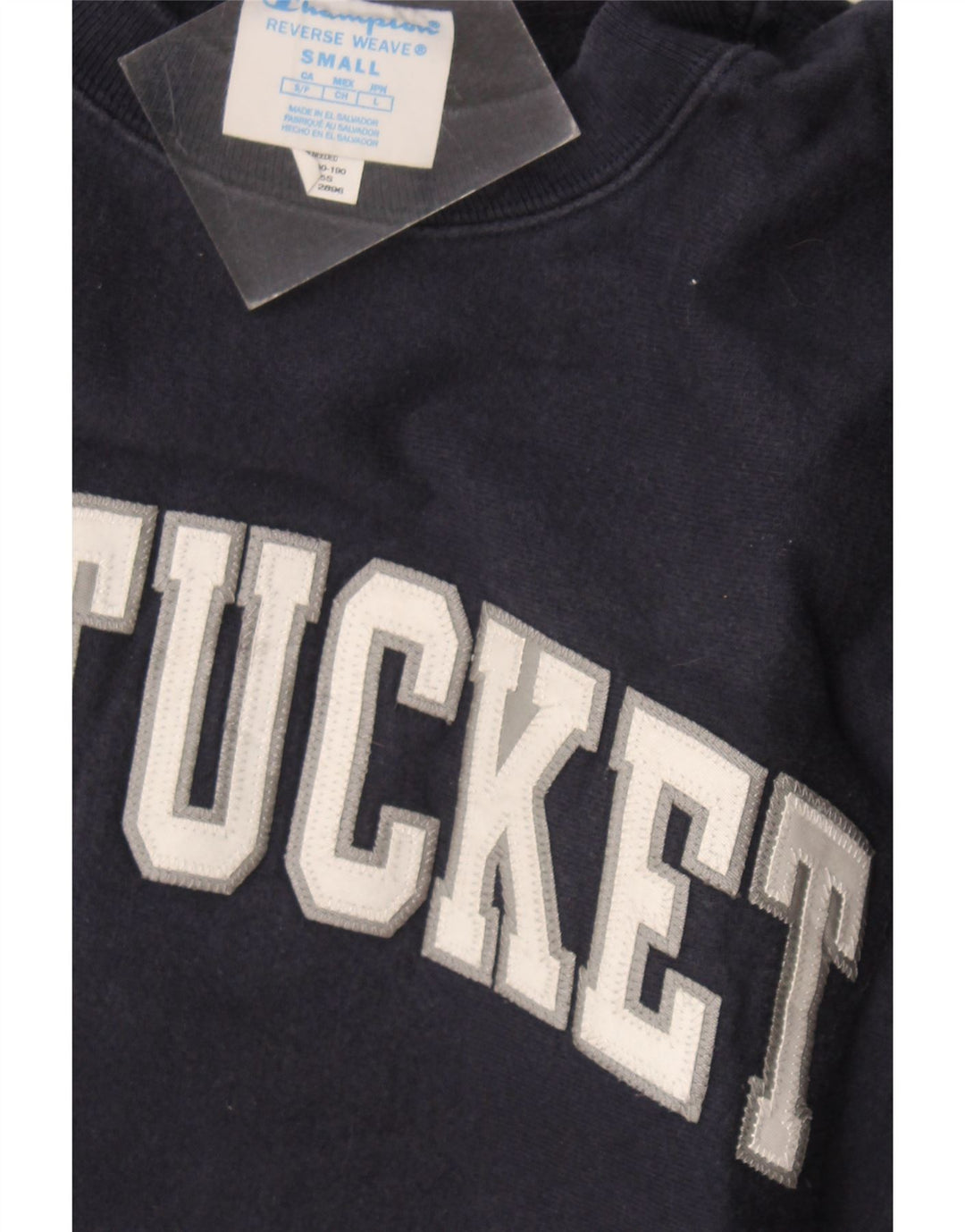 Felpa grafica Champion Nantucket da uomo, piccola, in cotone blu navy
