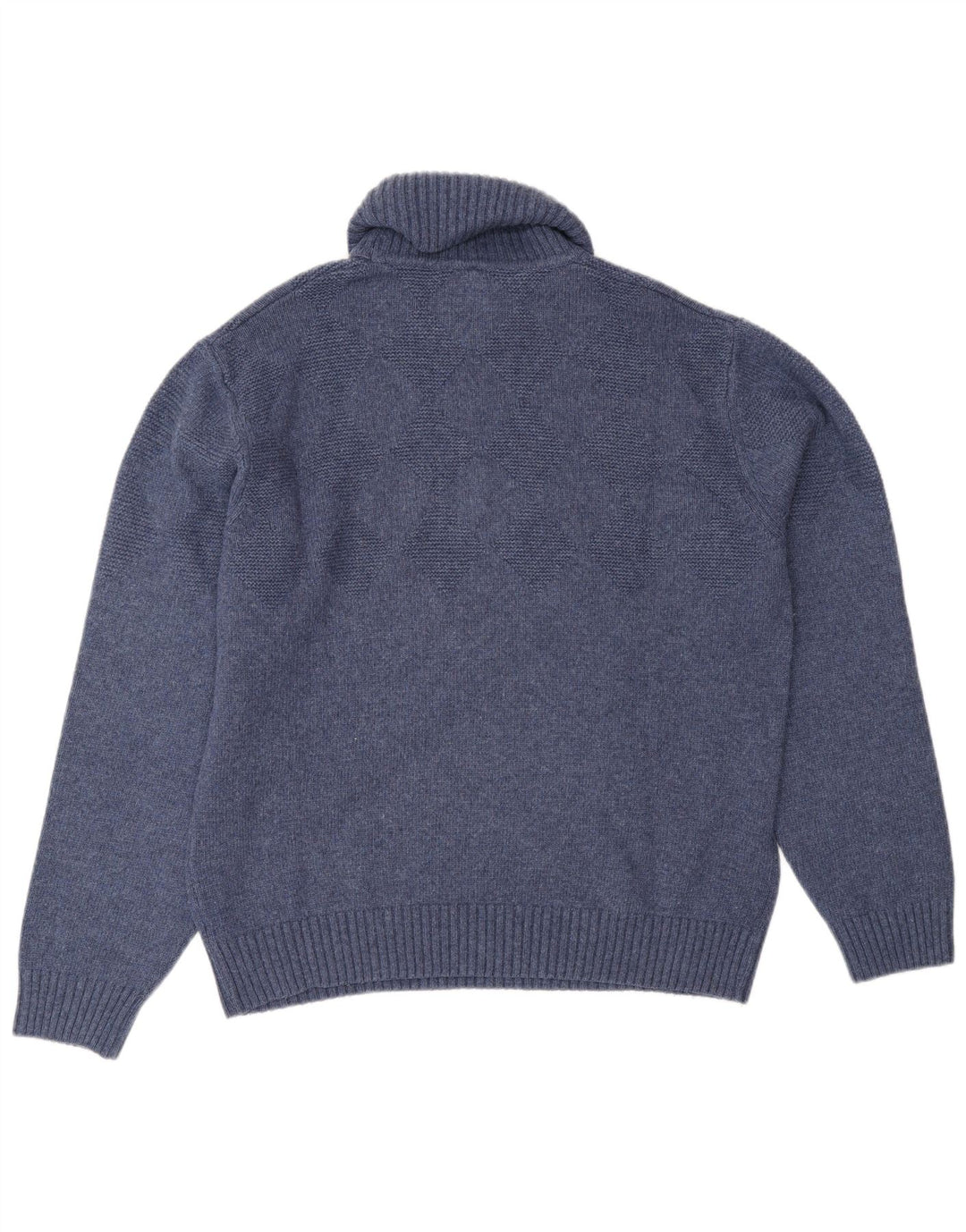 SIR RAPHAEL Maglione maglione da donna con collo alto UK 20 2XL Lana blu navy