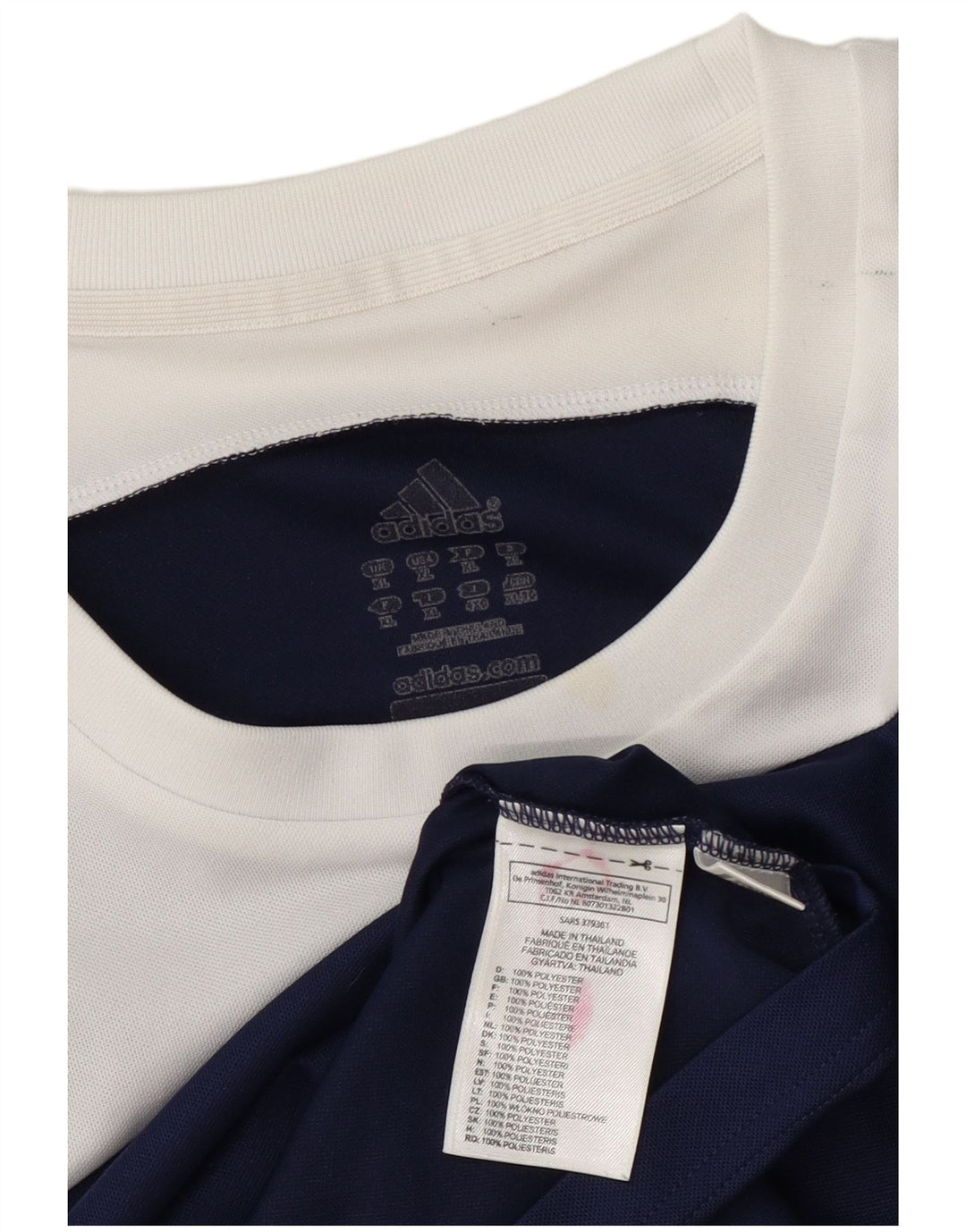 T-shirt Adidas Climalite da uomo Top XL Poliestere color block blu navy