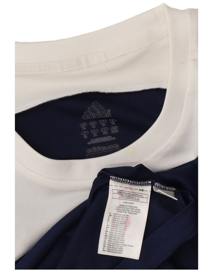 T-shirt Adidas Climalite da uomo Top XL Poliestere color block blu navy