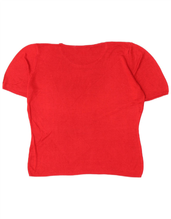 T-shirt da donna Marks & Spencer Top UK 14 Large rossa in viscosa