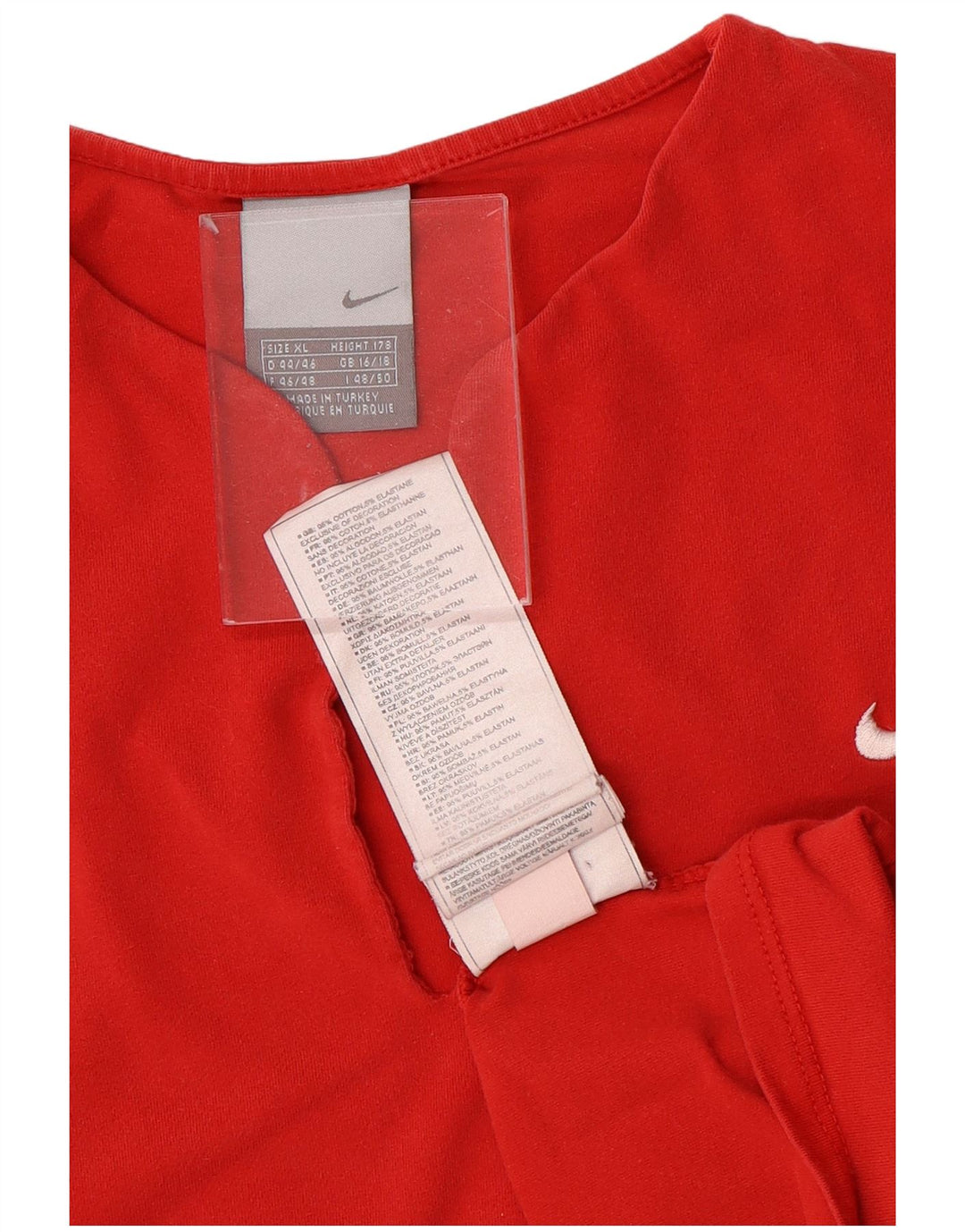 T-shirt corta NIKE da donna UK 16/18 XL rosso cotone