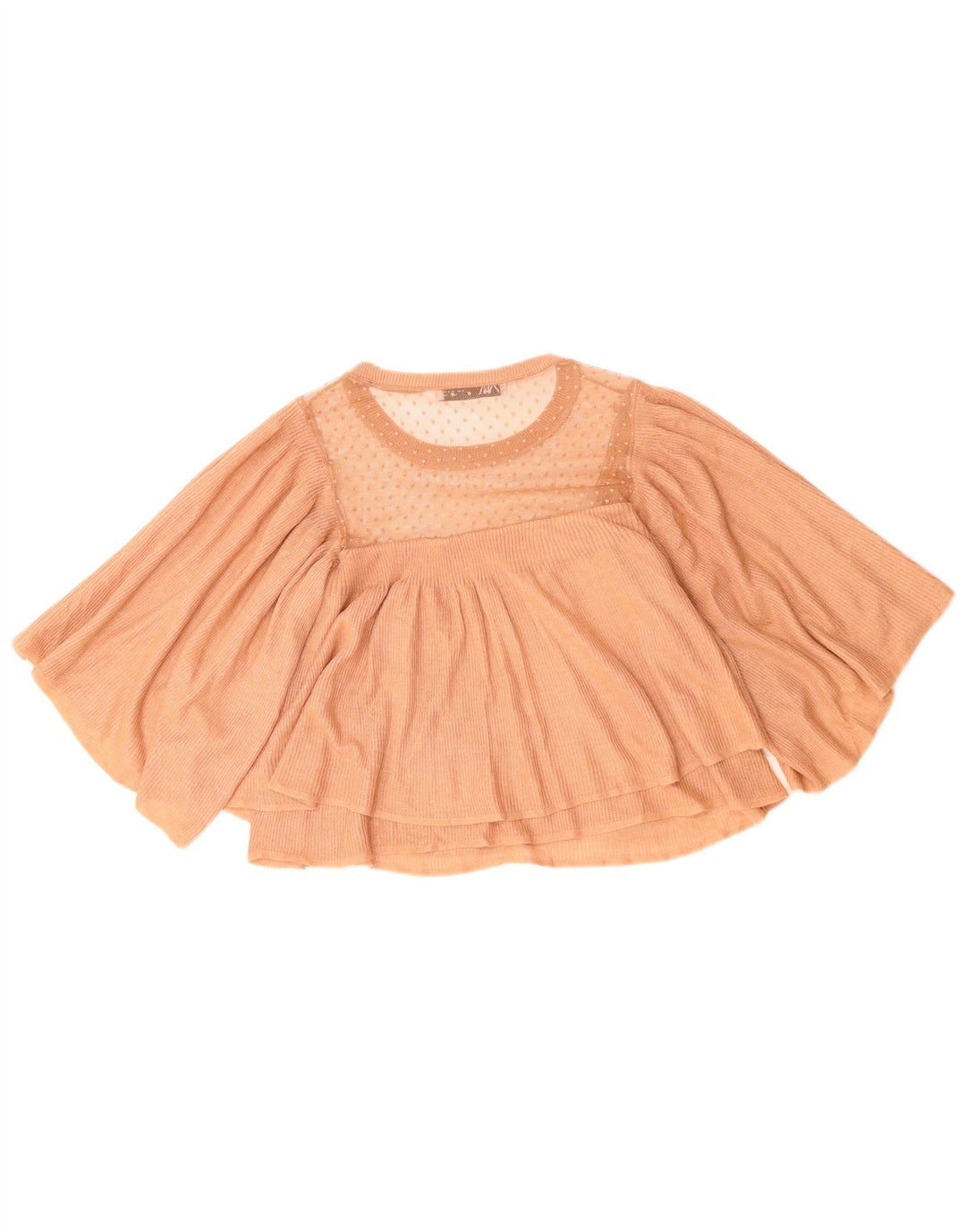 Top ZARA da donna in maglia corta in maglia UK 10 piccolo marrone