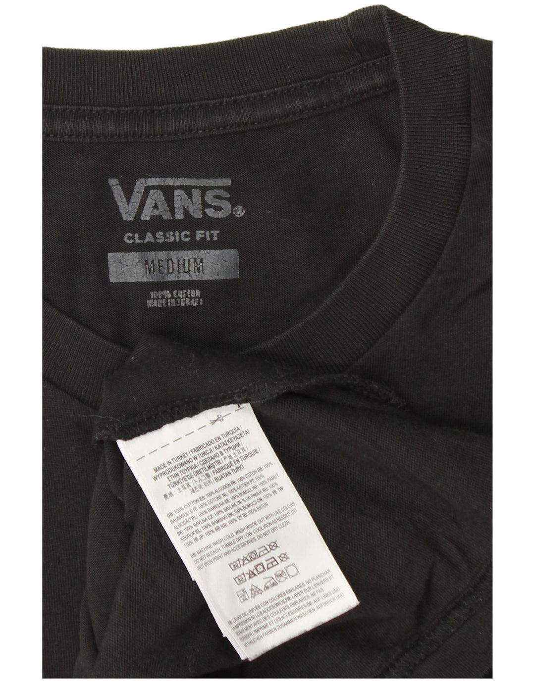 T-shirt grafica da uomo con vestibilità classica Vans, cotone medio nero