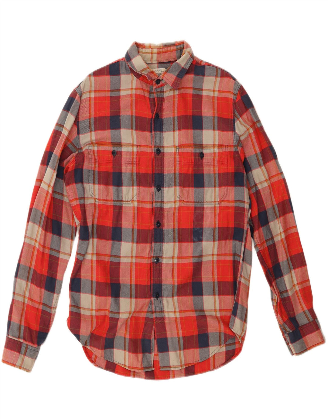 J. CREW Mens Flannel Shirt Small Red Check Cotton Vintage J. Crew and Second-Hand J. Crew from Messina Hembry 