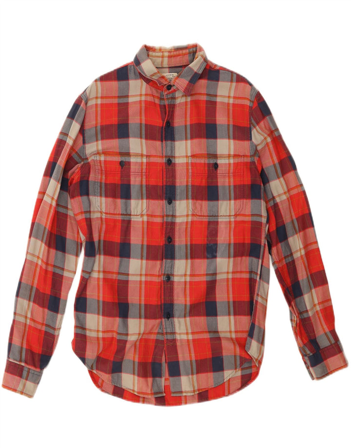 J. CREW Mens Flannel Shirt Small Red Check Cotton Vintage J. Crew and Second-Hand J. Crew from Messina Hembry 