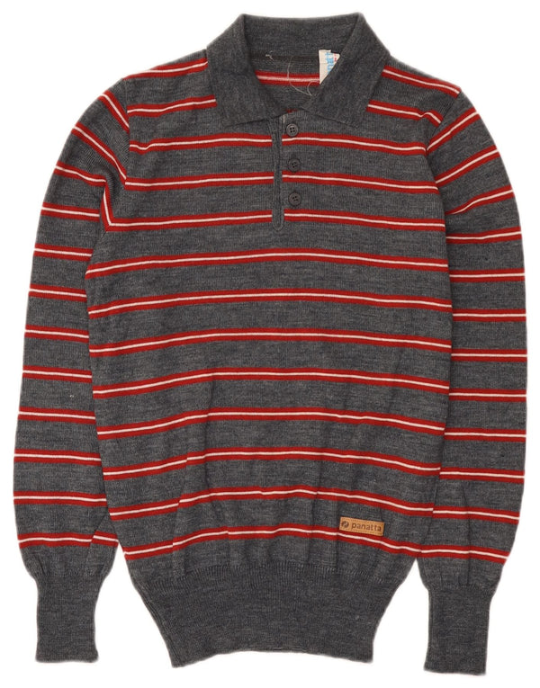 Panatta Maglione da uomo con collo alto IT 44 XS Lana a righe grigie