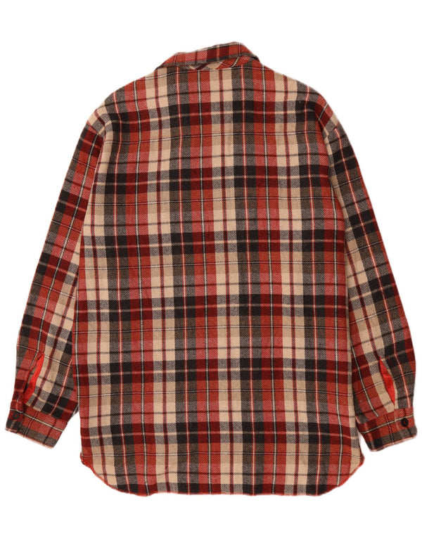 Camicia oversize da donna Benetton Oversize UK 18 XL Poliestere a quadri rossi