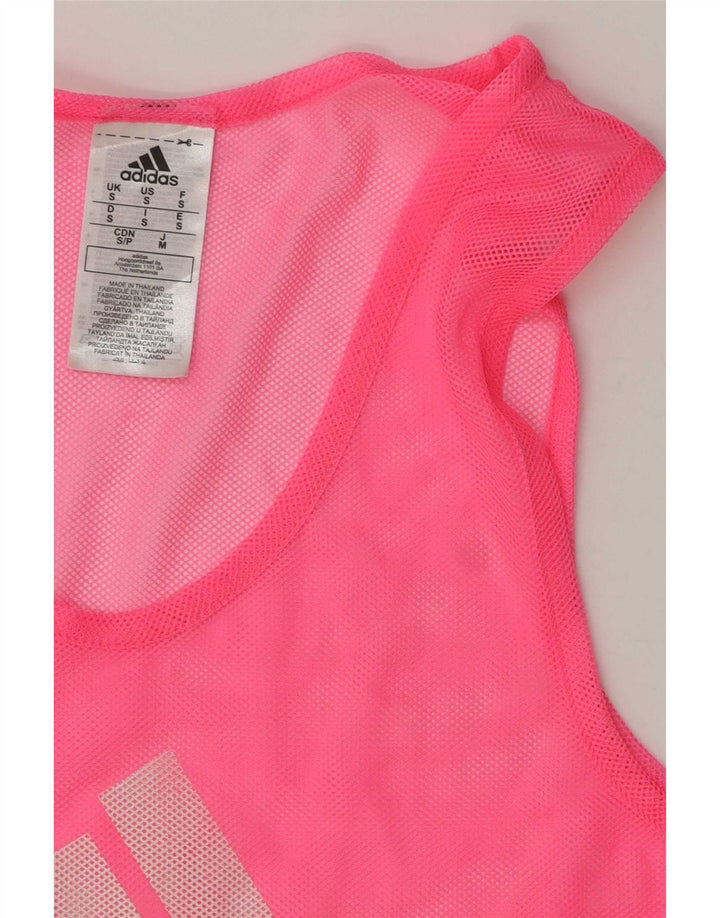 Canottiera grafica da donna Adidas UK 10 piccola rosa poliestere