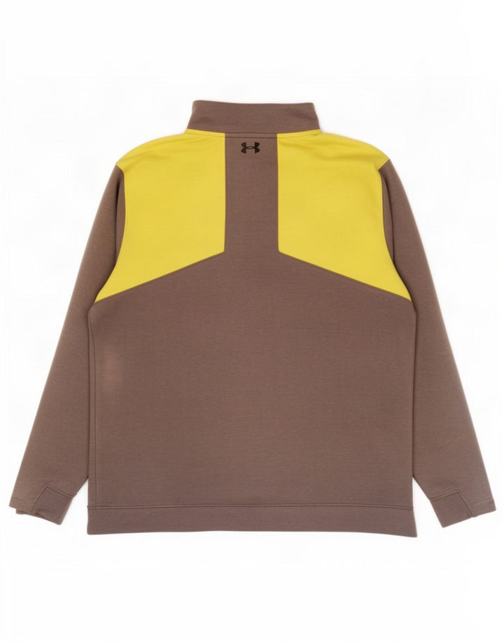 Under Armour Uomo Cold Gear Pullover Tuta Top 2XL Grigio Colourblock