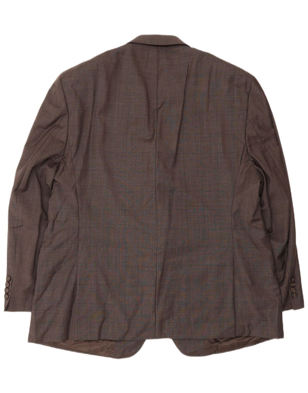 Giacca blazer da uomo a 2 bottoni Ralph Lauren UK 48 3XL lana a quadri marrone