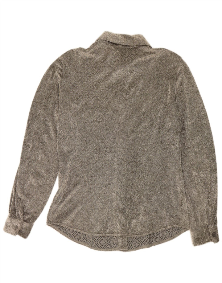 Camicia Armani Donna Camicetta UK 12 Viscosa floreale grigio medio