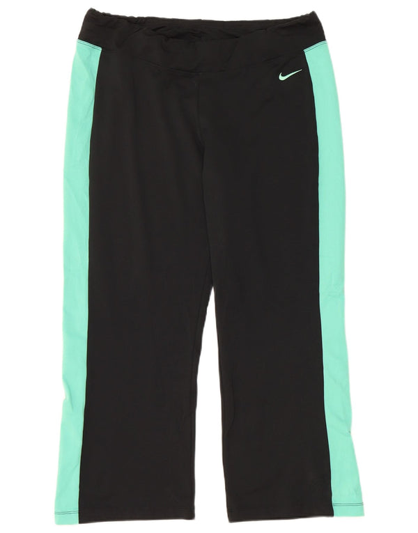 Pantaloni da tuta Capri da donna NIKE US 12/14 Large Black Colourblock