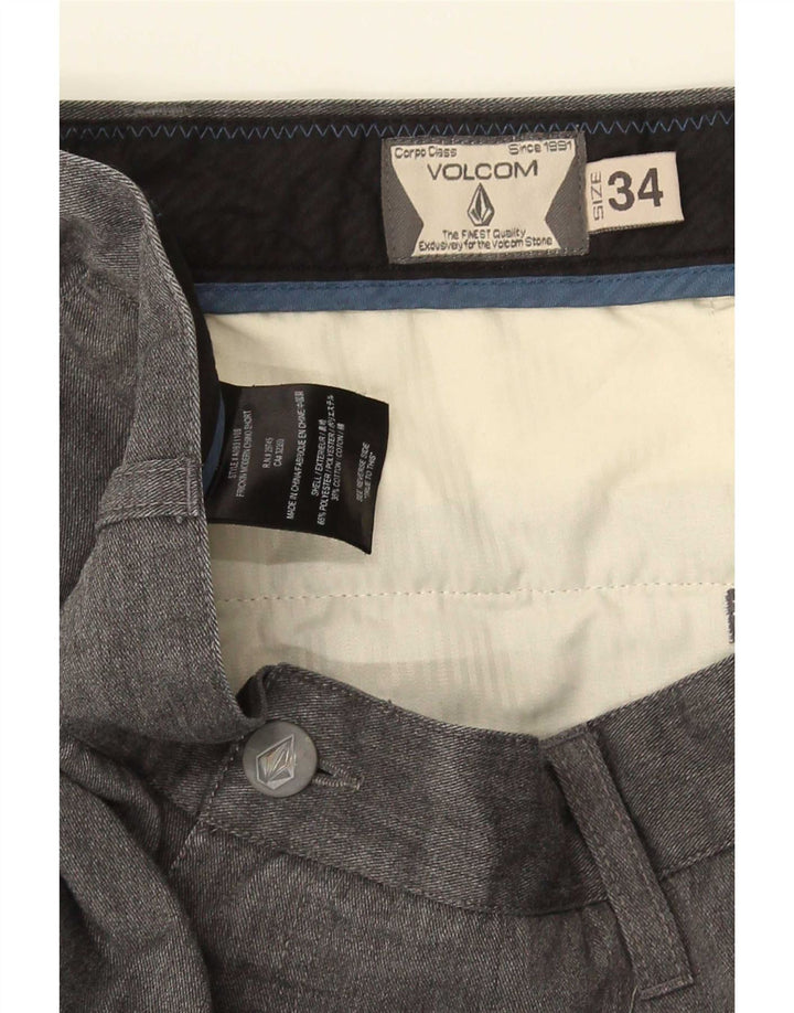 Pantaloncini chino da uomo Volcom W34 Large in cotone chiazzato grigio